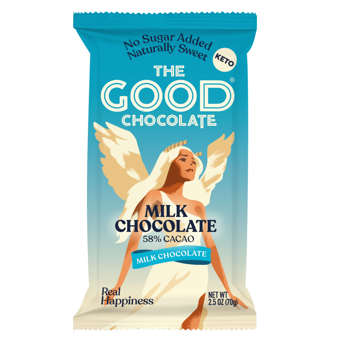 Front of The Good Chocolate's Milk Chocolate pack
