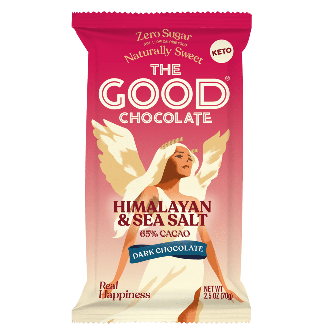 Front of The Good Chocolate's Himalayan & Sea Salt Dark Chocolate pack